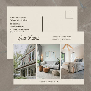 Modern Just Listed Earthy Real Estate Agent Postcard