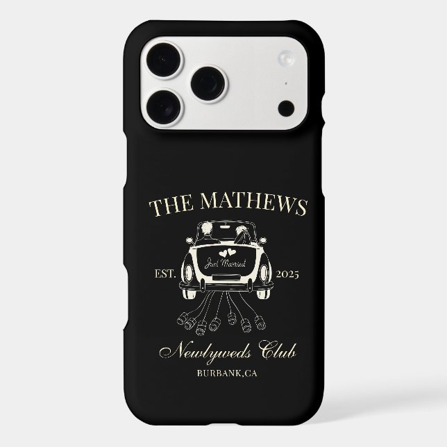 Modern Just Married Custom Wedding Couple Name  (Back)