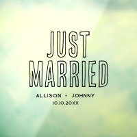 Modern Just Married Wedding Reception Car Decal