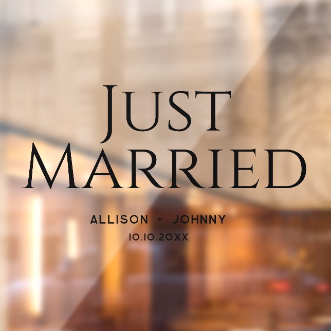 Modern Just Married Wedding Reception Car Decal (Sheet 2)
