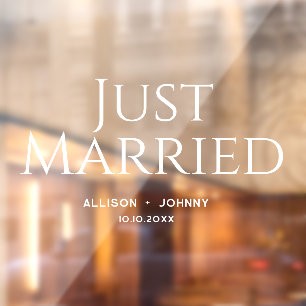 Modern Just Married Wedding Reception Car Decal