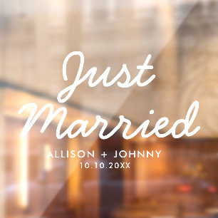 Modern Just Married Wedding Reception Car Decal