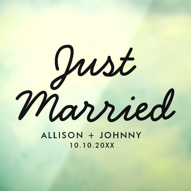 Modern Just Married Wedding Reception Car Decal (Sheet 3)