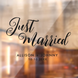Modern Just Married Wedding Reception Car Decal