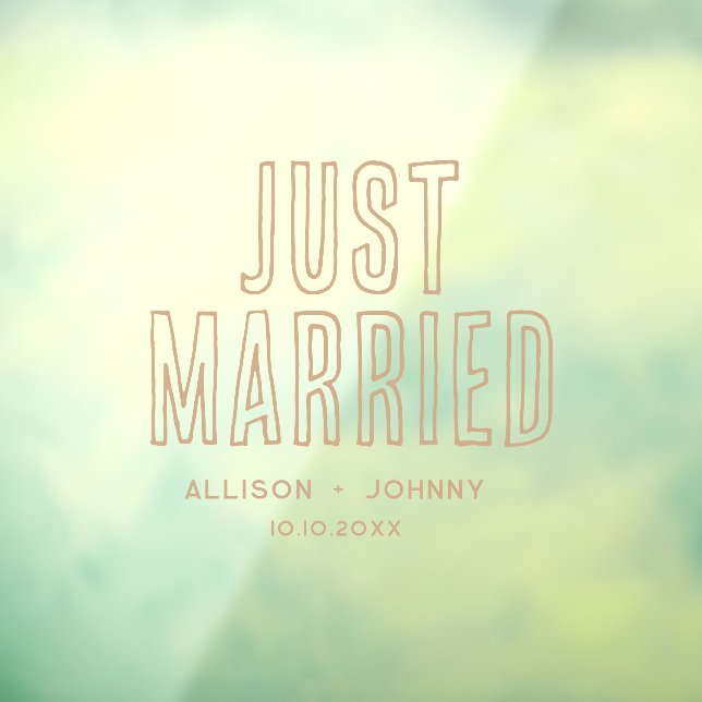 Modern Just Married Wedding Reception Car Decal (Sheet 3)