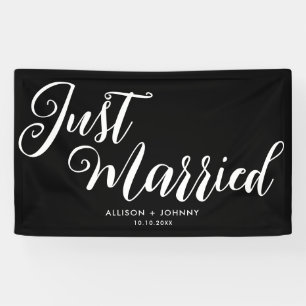 Modern Just Married Wedding Reception Simple Banner