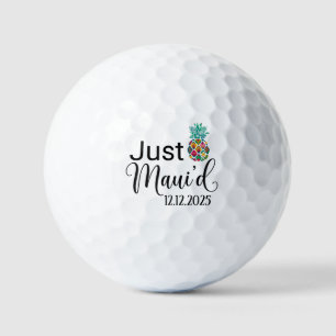 Modern Just Maui'd   Hawaii Honeymoon Couple  Golf Balls