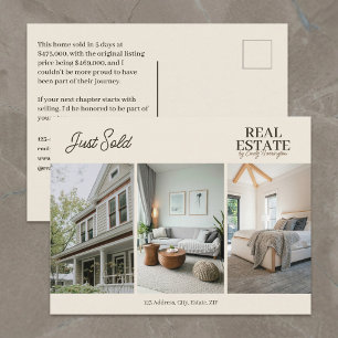 Modern Just Sold Earthy Real Estate Agent Postcard