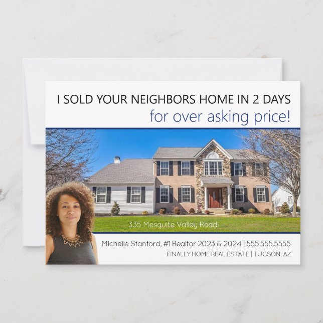 Modern Just Sold Professional Realtor Postcard (Front)