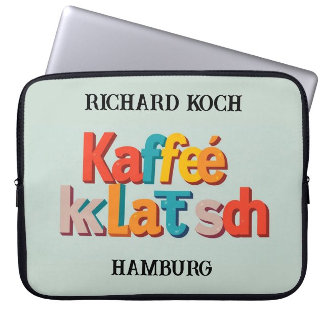 Modern Kaffeeklatsch German Heritage Custom  Laptop Sleeve (Front)