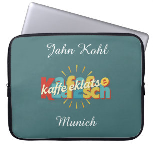 Modern Kaffeeklatsch German Heritage Personalised Laptop Sleeve