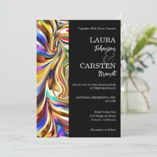 Modern Kaleidoscopic Wedding Invitation