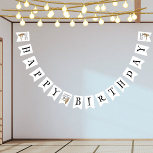 Modern Karate Kids Birthday Party bunting banner
