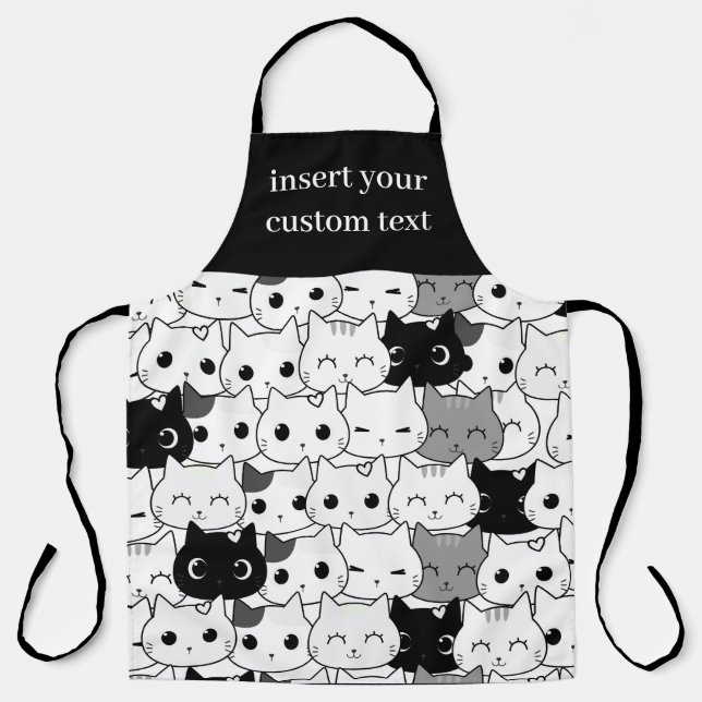 Modern Kawaii Funny Cats Pattern Apron (Front)