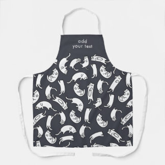 Modern Kawaii Funny Cute Cats Pattern Apron