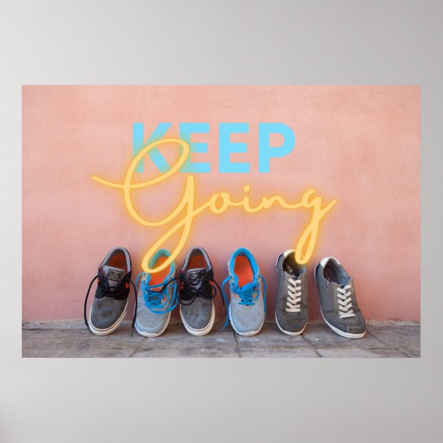 Modern Keep Going Motivational Poster (Front)