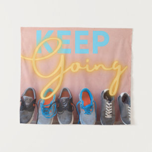 Modern Keep Going Motivational   Tapestry