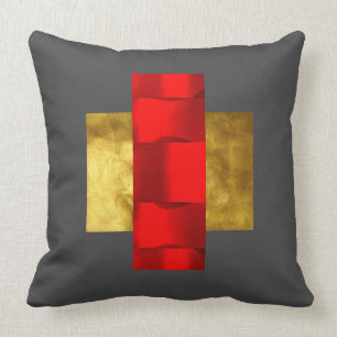 Modern Keep Gold 3D Red Grey Pillow