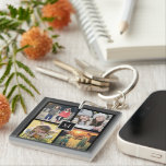 Modern keepsake family photo collage monogram key ring<br><div class="desc">Modern family custom photo collage and monogram with Family monogram
You can easily change the photos,  add your own special photos.</div>