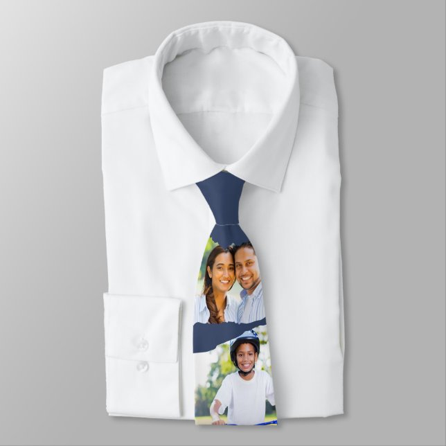 Modern Keepsake Multi Photo Custom Pictures Tie (Tied)