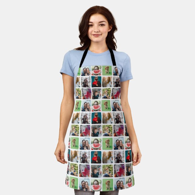 Modern Keepsake Photo Collage Pattern  Apron (Worn)