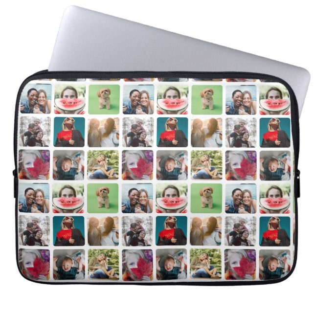 Modern Keepsake Photo Collage Pattern  Laptop Sleeve (Front)