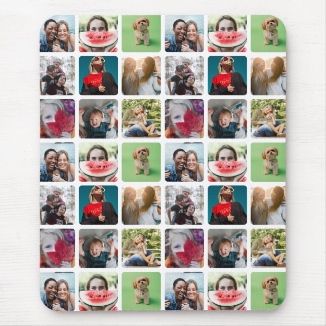 Modern Keepsake Photo Collage Pattern  Mouse Mat (Front)