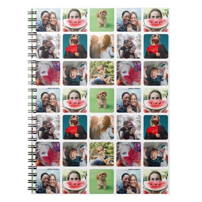 Modern Keepsake Photo Collage Pattern  Notebook (Front)