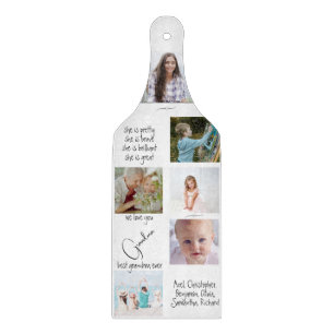 Modern Keepsake We Love You Grandma Photo Collage Cutting Board