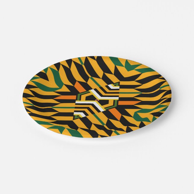 Modern Kente Pattern Paper Plate (Angled)