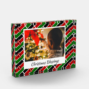 Modern KENYA FLAG Christmas Keepsake Photo Block