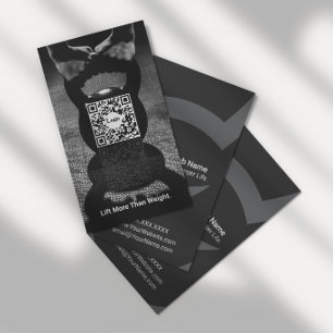 Modern Kettlebell Fitness QR Code Business Card