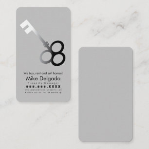 Modern Key Home Sales Broker Beige Business Card