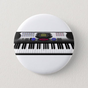 Modern Keyboard Synth: 3D Model: 6 Cm Round Badge