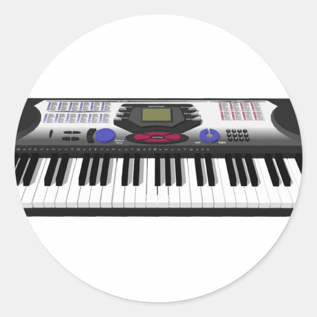 Modern Keyboard Synth: 3D Model: Classic Round Sticker (Front)