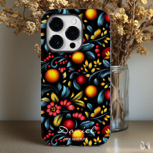 Modern Khokhloma Floral with a Vibrant Twist Case-Mate iPhone 14 Pro Case