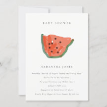 Modern Kid Hand Drawn Watermelon Fruit Baby Shower