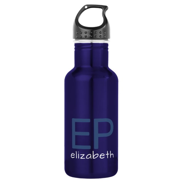 Modern Kids Blue Personalised Small 532 Ml Water Bottle (Front)