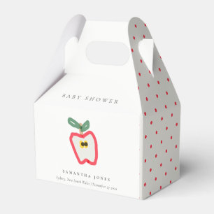 Modern Kids Hand Drawn Apple Fruit Baby Shower Favour Box