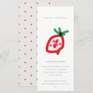Modern Kids Hand Drawn Dragon Fruit Baby Shower Invitation