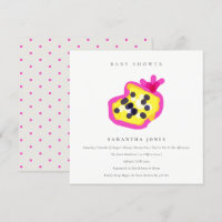Modern Kids Hand Drawn Passion Fruit Baby Shower