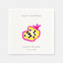 Modern Kids Hand Drawn Passion Fruit Baby Shower