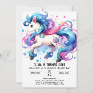 Modern Kids Horse Birthday Invitation