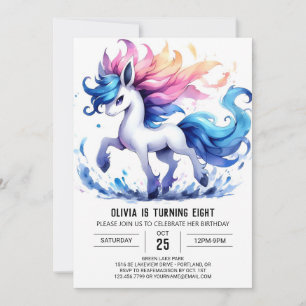 Modern Kids Horse Birthday Invitation