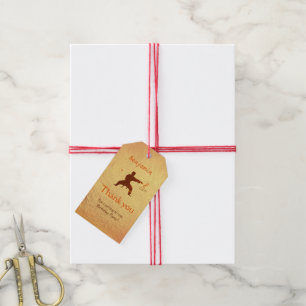 Modern Kids Martial Arts Karate Birthday Thank You Gift Tags