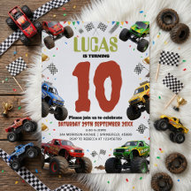 Modern Kids Monster Trucks Birthday Party