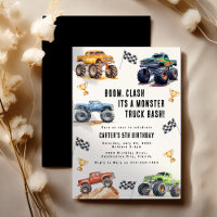 Modern Kids Monster Trucks Birthday Party