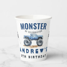Modern Kids Monster Trucks Birthday Party