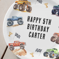 Modern Kids Monster Trucks Birthday Party