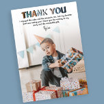 Modern Kids Photo Birthday | Thank You Card<br><div class="desc">Send an extra special thank you card to your guests, thanking them for attending your party and gratitude for their gifts. Featuring your favourite photo from your birthday/christening/baby shower/party with playful text that reads "THANK YOU" and "i enjoyed the cake and the presents too, but my favourite part was seeing...</div>